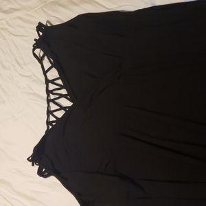 Lane Bryant black knit maxi dress